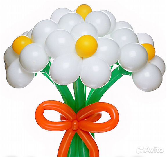 Ромашка из воздушных шаров, букеты из шаров