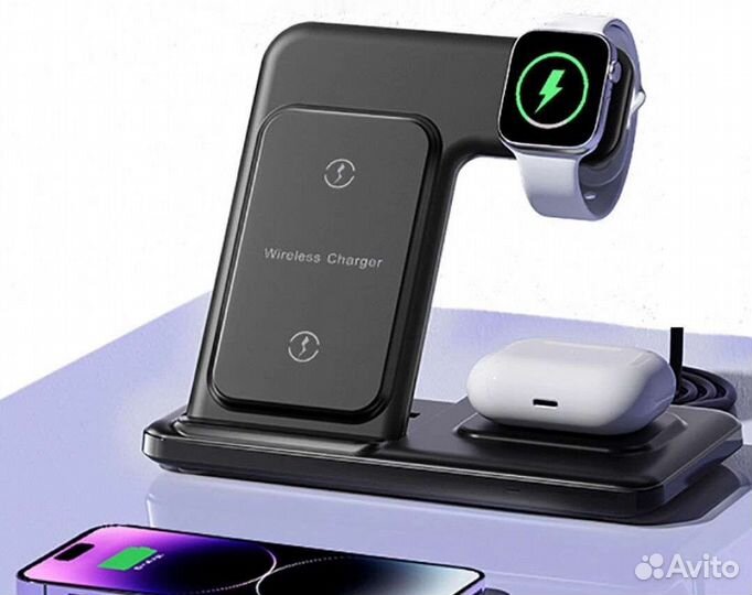 Беспроводное зарядное устройство apple 3 в 1
