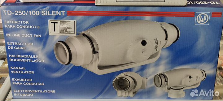 Канальный вентилятор TD250/100 Silent с таймером