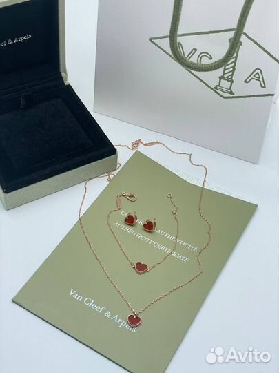 Van cleef серьги, подвеска, браслет сердце