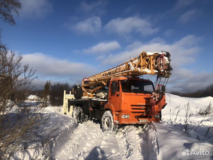 Аренда и услуги автокрана-вездехода, 25 т, 31 м, с гуськом 10 м