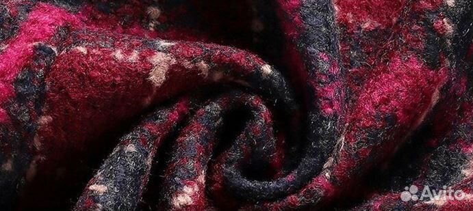 Пальто шерстяное двубортное приталенное клетчатое