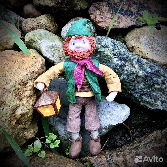 Ватная елочная игрушка Гном