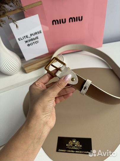 Ремень miu miu замша