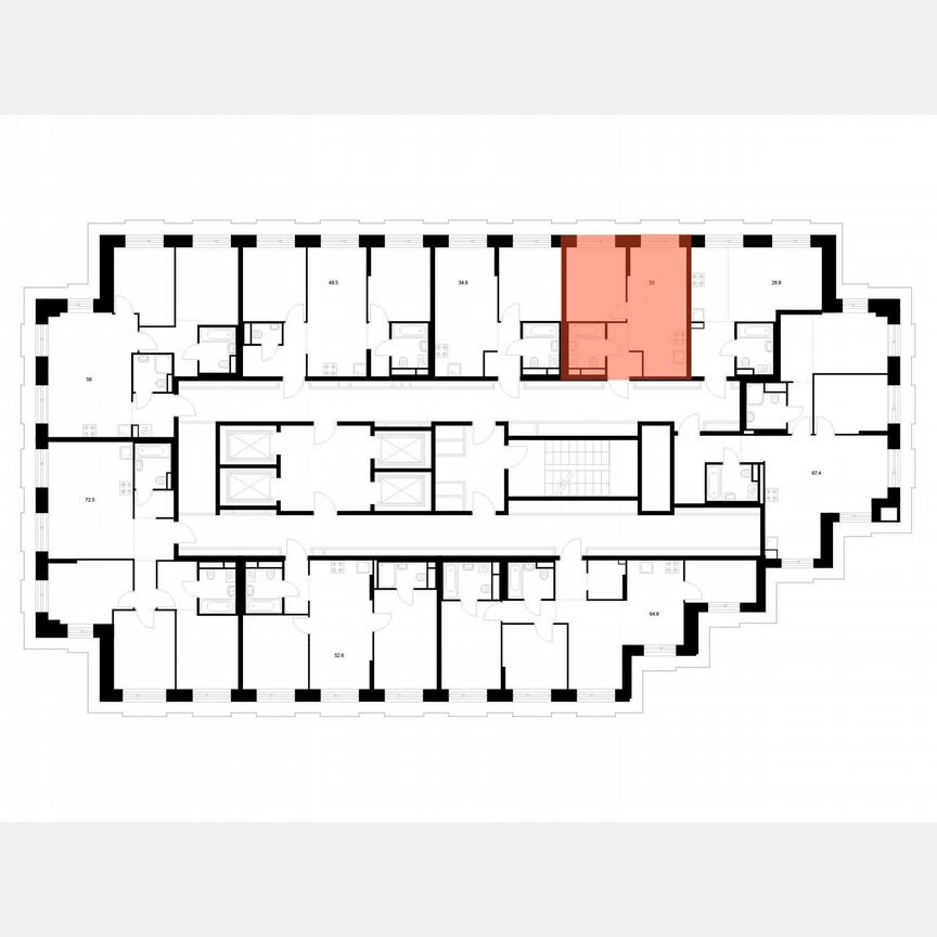 1-к. квартира, 33 м², 27/32 эт.