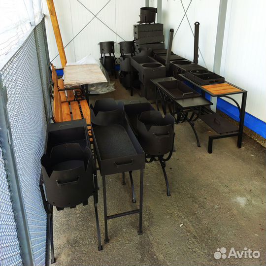 Мангал с печью под казан