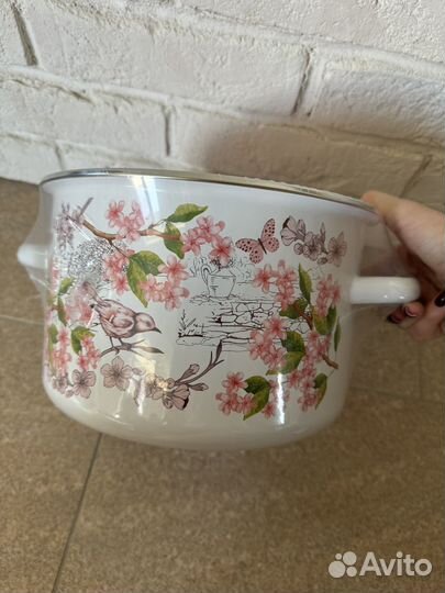 Кастрюля эмалированная с крышкой appetite 5,5 л