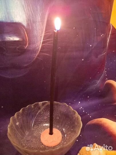 Восковые свечи чёрные, часовые, 60 шт