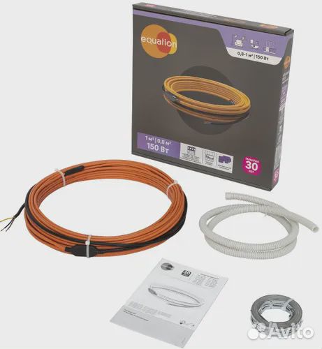 Электрический теплый пол кабельный новый 1м2