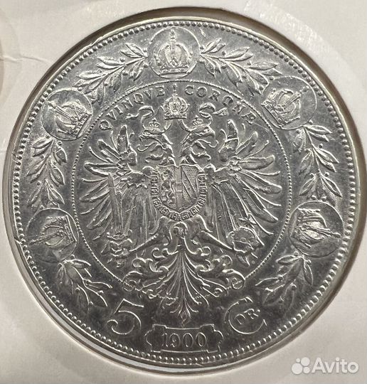 5 крон(корон) 1900г. Австро-венгерская