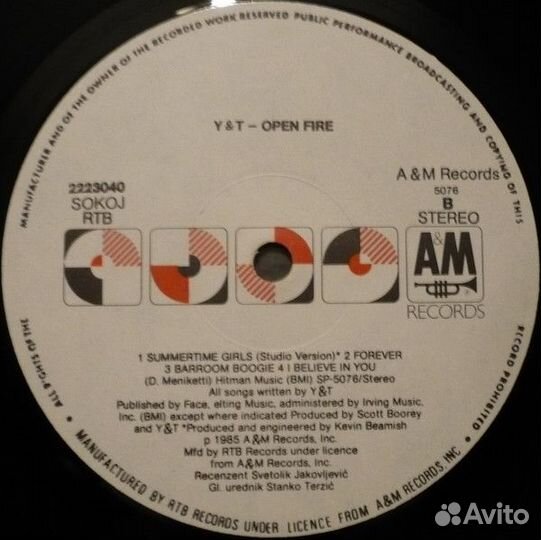 LP.Y & T - Open Fire - 1985