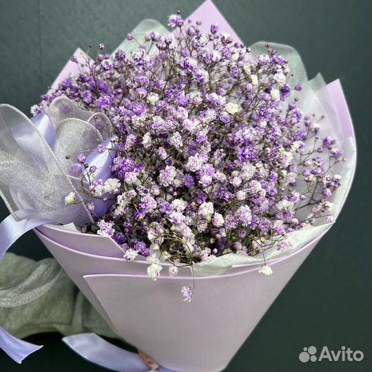 Букет из фиолетовой гипсофилы