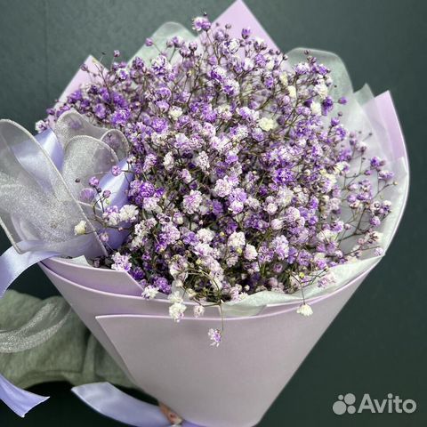 Букет из фиолетовой гипсофилы