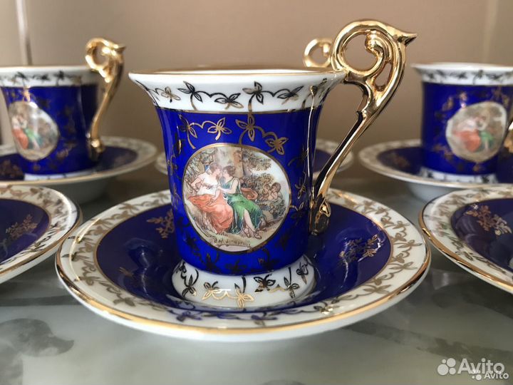 Старинные кофейные пары Кобальт Крытье Сюжеты гдр