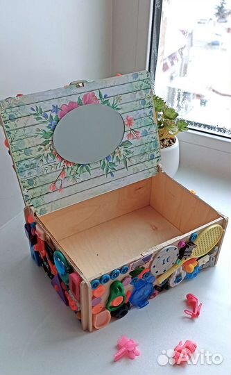 Новая шкатулка с зеркалом детская деревянная