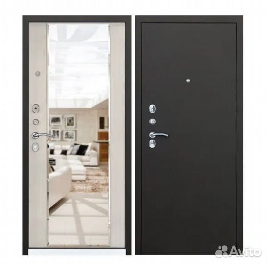 Дверь входная с зеркалом