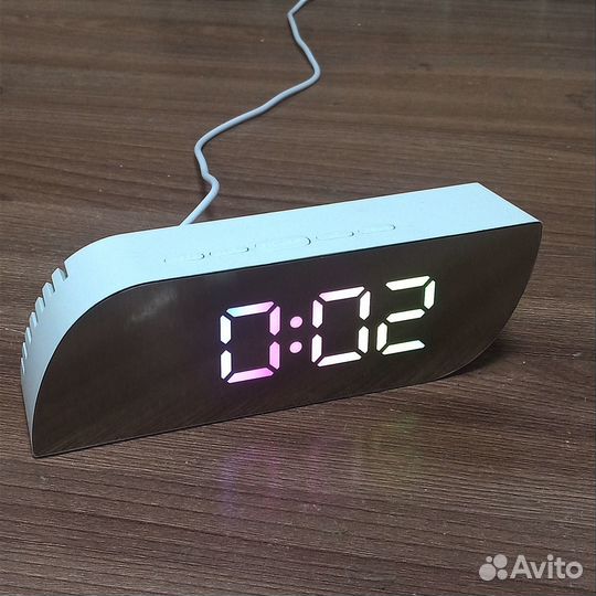 Часы зеркальные LED mirror NA-018 RGB свечение