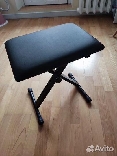 Банкетка для пианино регулируемая, черная