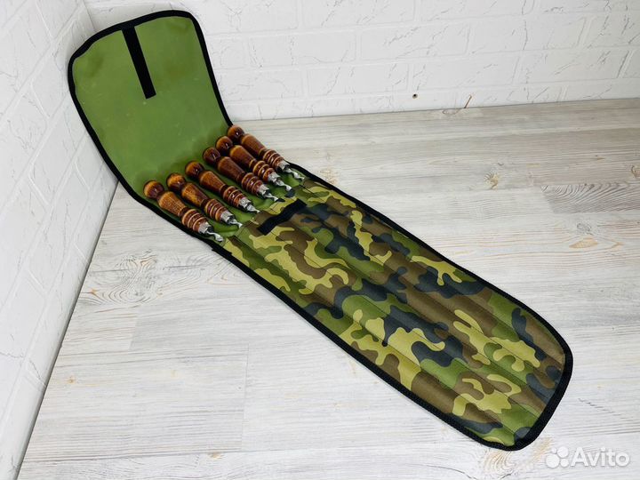 Набор шампуров подарочный с дерев ручкой