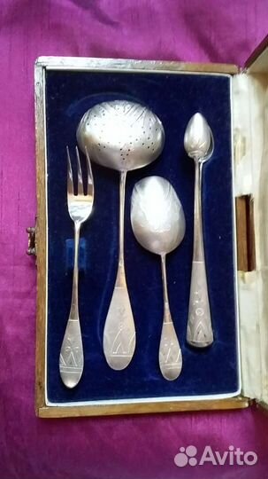 Серебряный набор для чая 84'