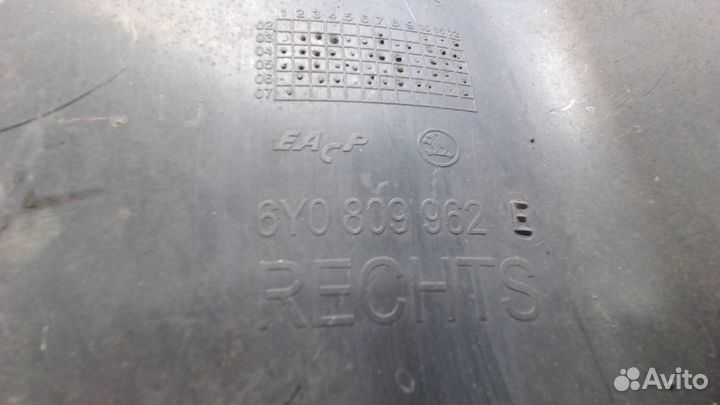 Защита арок (подкрылок) Skoda Fabia, 2007