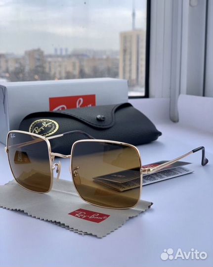 Очки Ray ban square коричневые