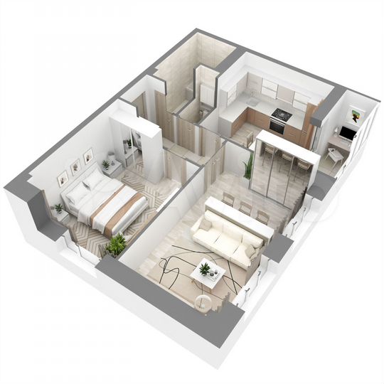 2-к. квартира, 54 м², 15/16 эт.