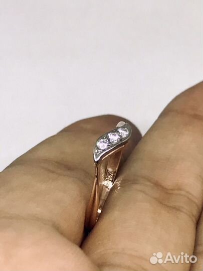 Золотое кольцо СССР с бриллиантами 0.111ct