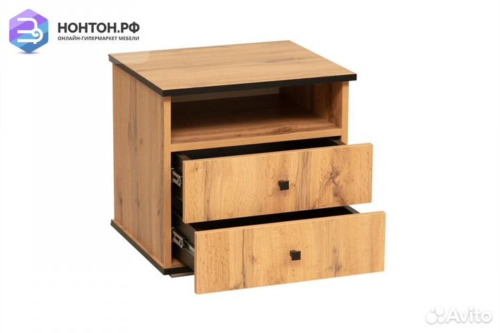 Тумба прикроватная Либерти 51.17 дуб вотан / черны