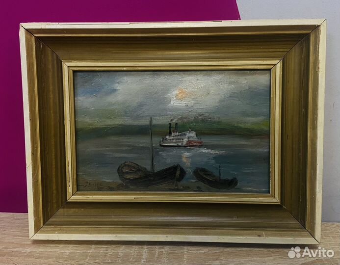 Старая картина с подписью. Италия