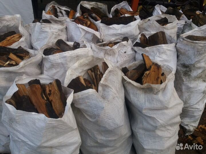 Дрова, мульча, сено, щепки в мешках