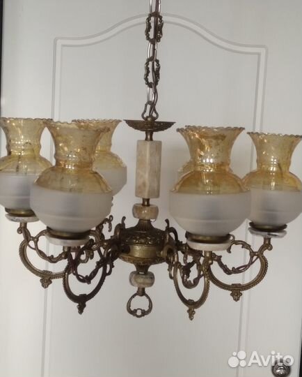 Люстра литье оникс Винтаж Югославия