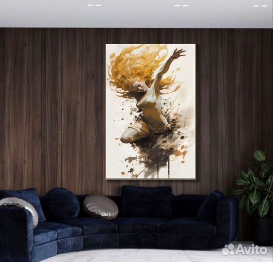 Оригинальная стильная картина с девушкой