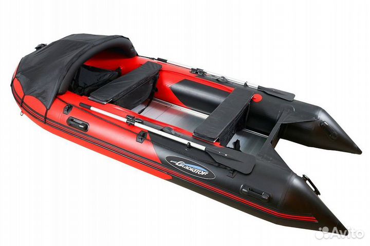 Надувная лодка gladiator D370AL цвет:черно-красный