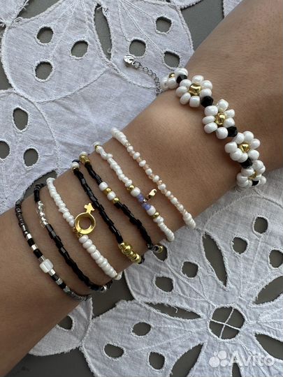 Браслет из бисера циркона