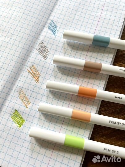 Набор цветных линеров UNI emott № 6, 5 шт в наборе