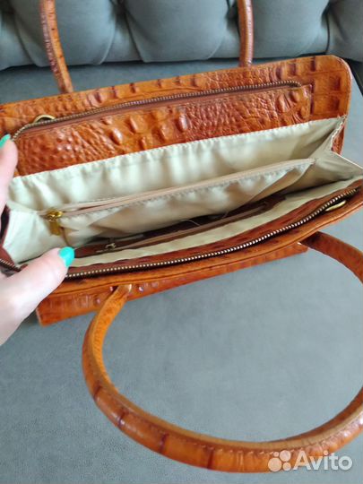 Сумка натуральная кожа светло-коричневая