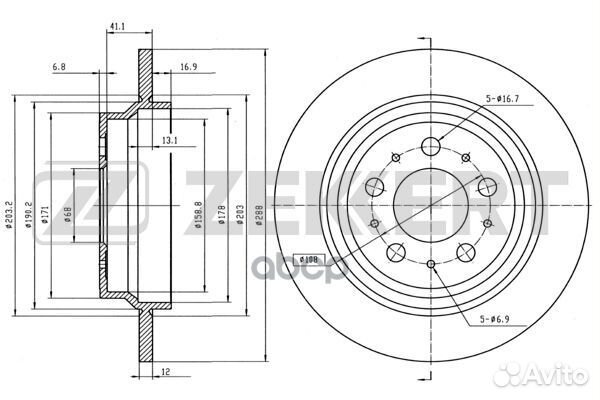 Диск торм. задн. Volvo S60 00- V70 I II 96- XC70