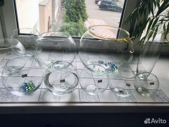 Аквариум новый круглый на 1, 2, 3, 4, 7, 17литров