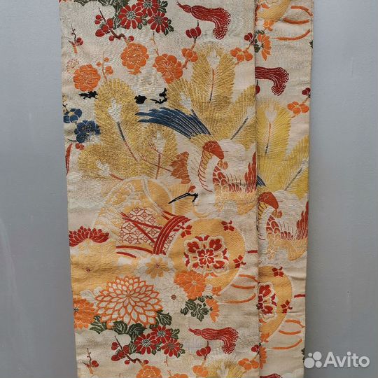 Пояс для кимоно мару-оби двусторонний шёлк парча