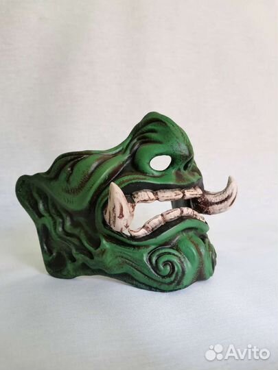 Полумаска японского демона Они/ маска с клыками