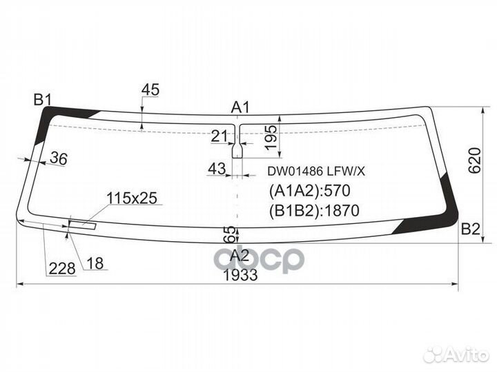 Стекло лобовое hummer H2 02-09 DW01486 LFW/X XYG