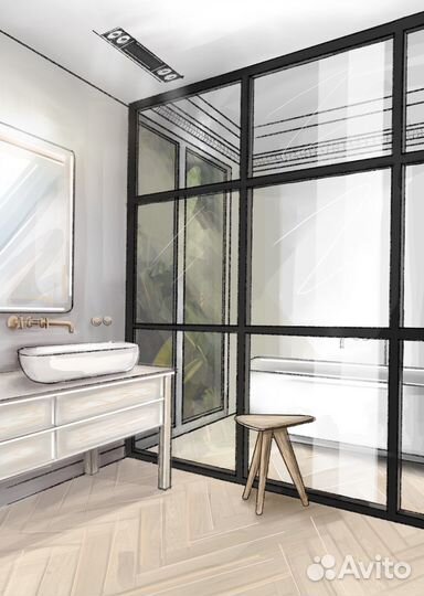 Интерьерные скетчи/Визуализация интерьера