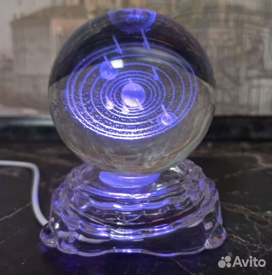 Светильник 3D ночник Хрустальные шары LED RGB NEW