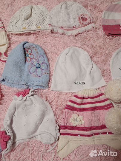 Шапочки для девочки 2-4 года (цена за все)