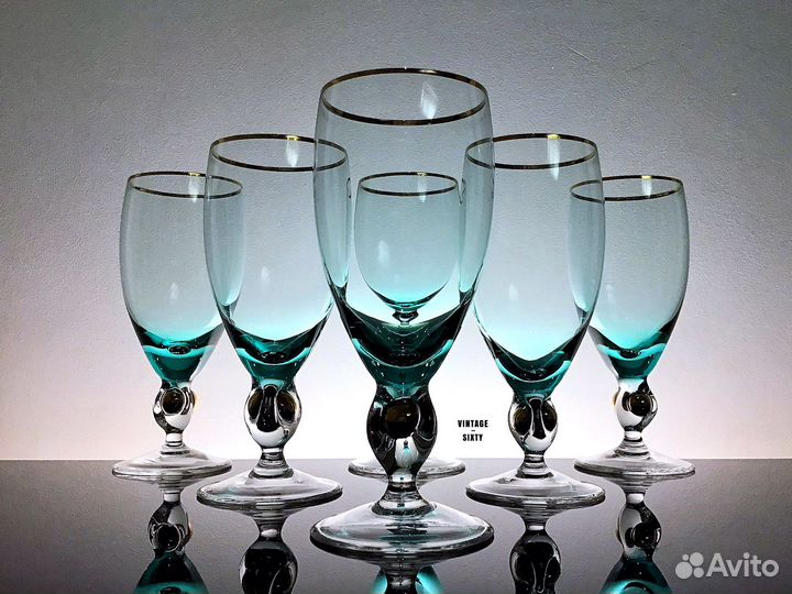 Фужеры бокалы Zlata Zuzana, Чехословакия, 60-е гг