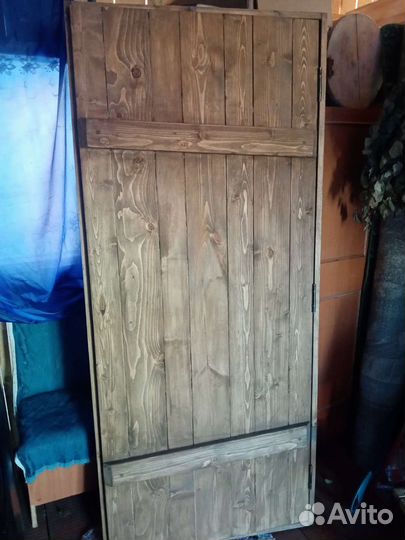 Дверь входная банная деревянная с коробкой