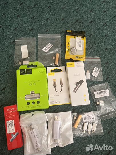 Переходники Type С, стилусы, наушники, зарядки