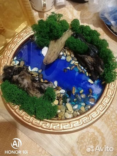 Картина Панно со мхом эпоксидной смолой