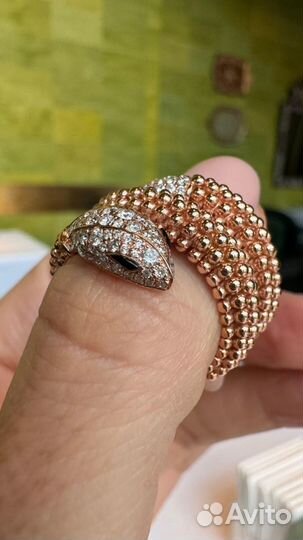 Кольцо bvlgari змея с бриллиантами